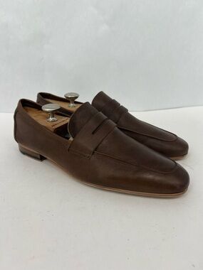Walk London Classic Brown Leather Loafers for Men